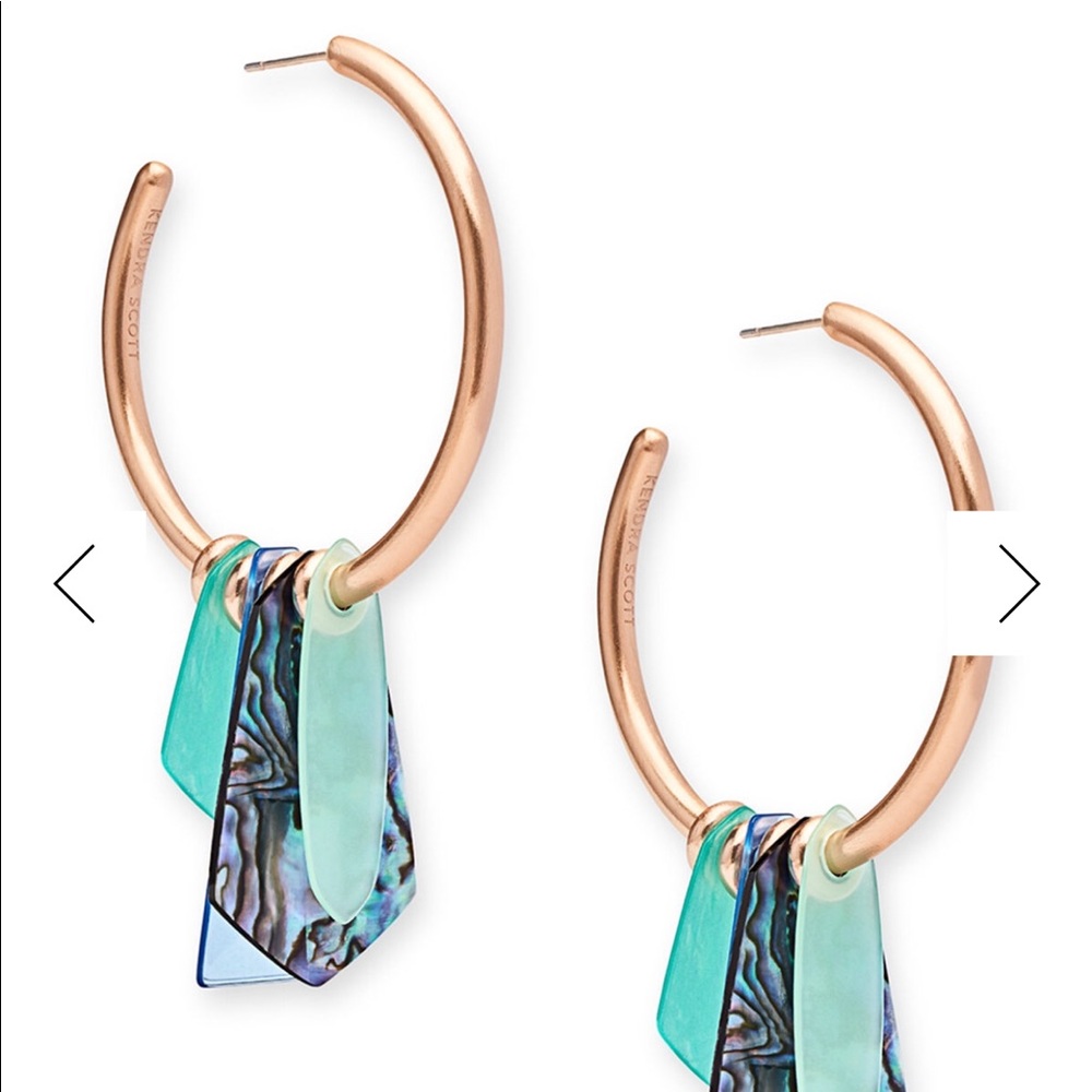 Kendra Scott Gaby Hoop Earrings Green
